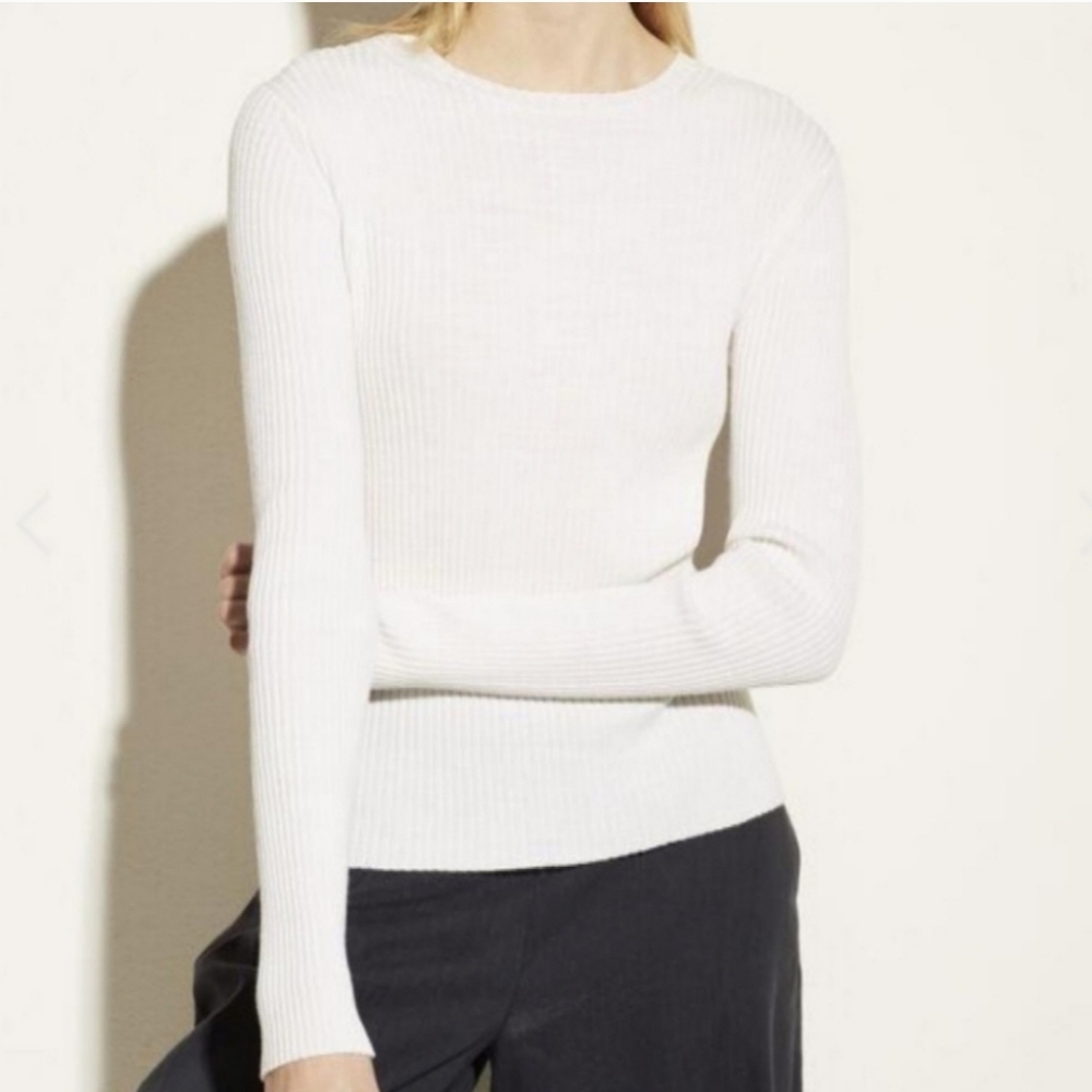 Vince Wool Rib Knit Crew Neck Sweater - Picture 1 of 7